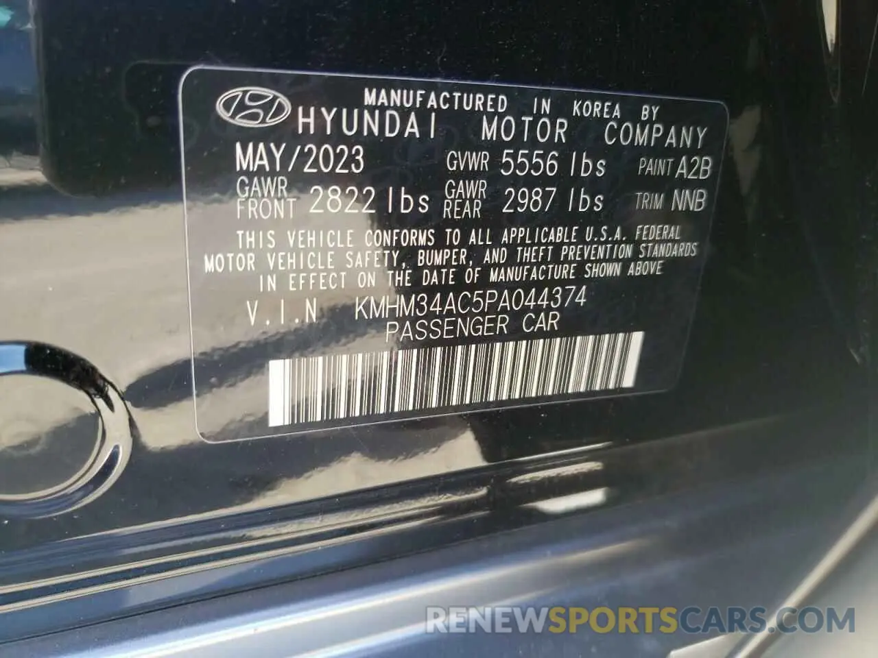 12 Фотография поврежденного автомобиля KMHM34AC5PA044374 HYUNDAI IONIQ 6 SE 2023