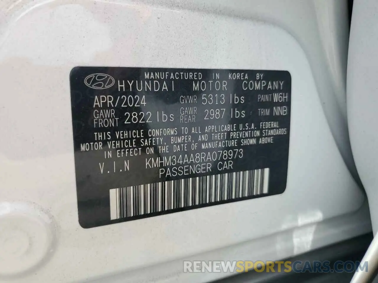 14 Photograph of a damaged car KMHM34AA8RA078973 HYUNDAI IONIQ 6 SE 2024