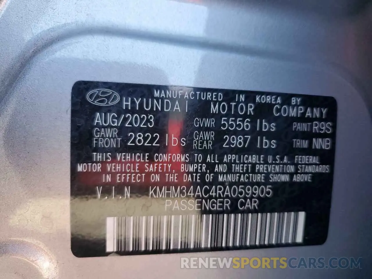 13 Photograph of a damaged car KMHM34AC4RA059905 HYUNDAI IONIQ 6 SE 2024