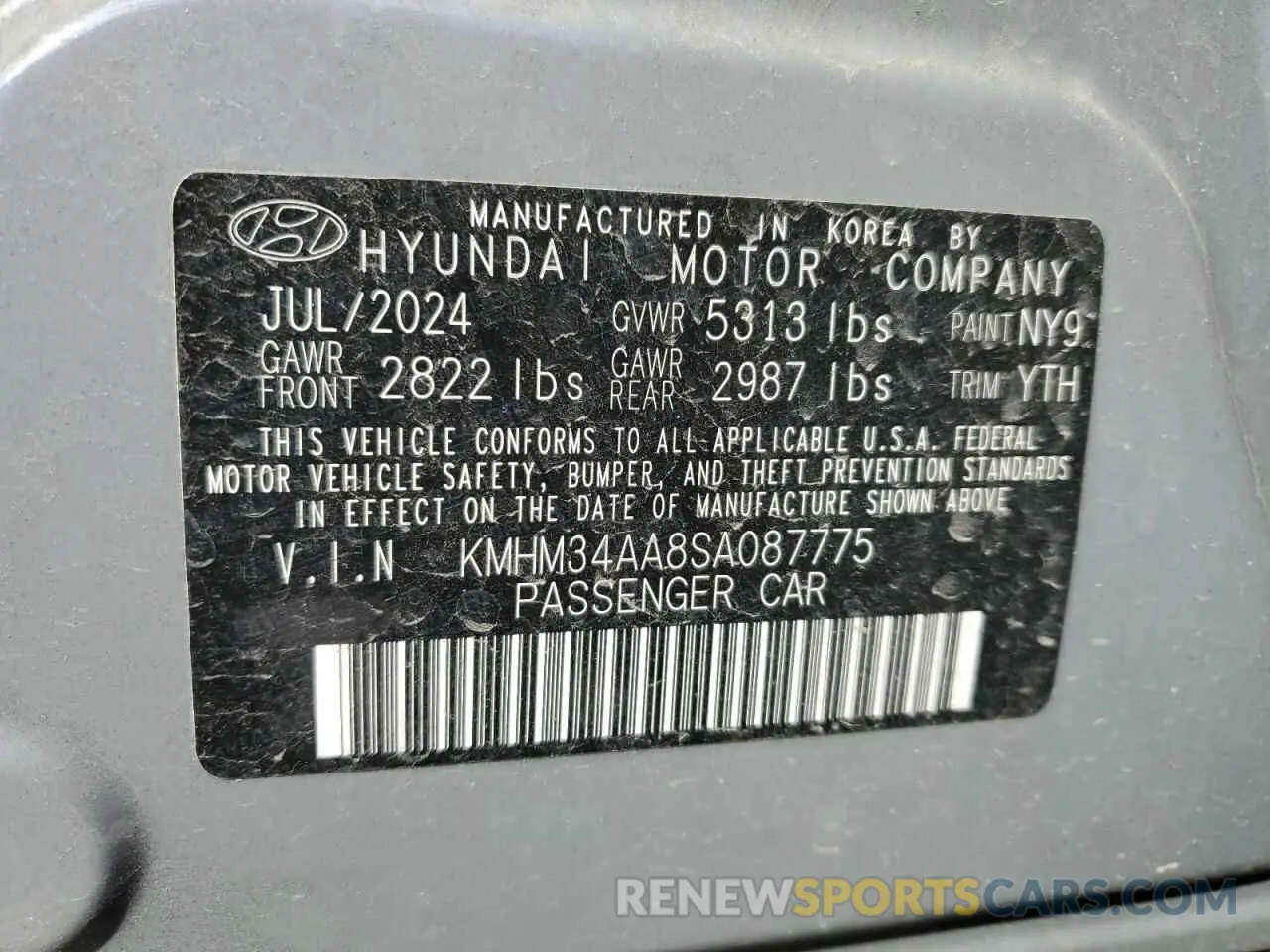12 Photograph of a damaged car KMHM34AA8SA087775 HYUNDAI IONIQ 6 SE 2025
