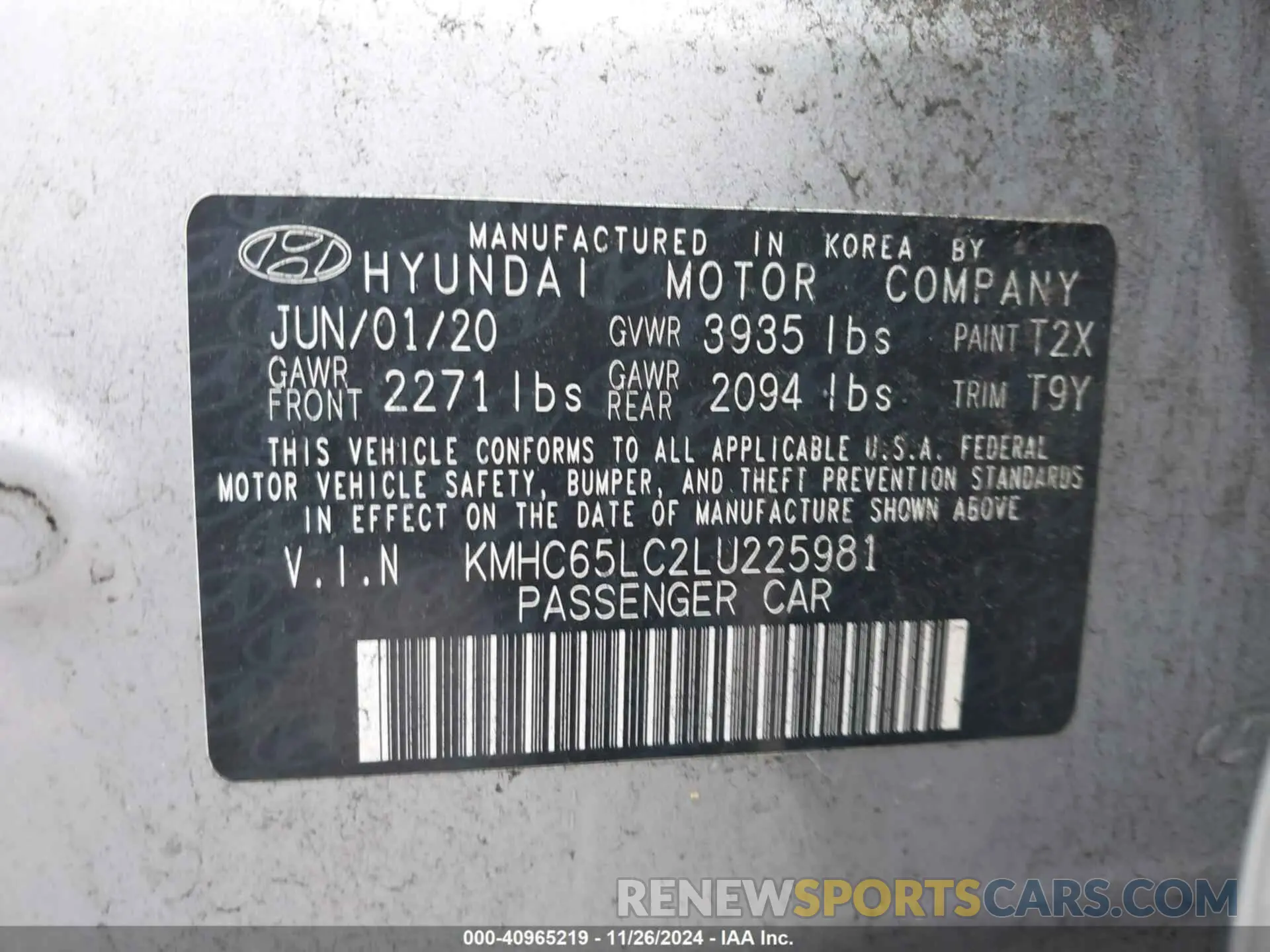 9 Фотография поврежденного автомобиля KMHC65LC2LU225981 HYUNDAI IONIQ HYBRID 2020