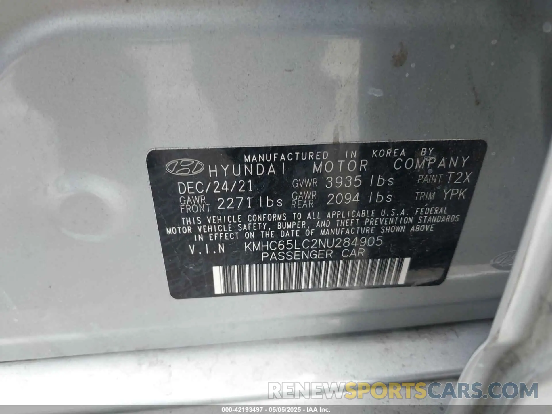 9 Фотография поврежденного автомобиля KMHC65LC2NU284905 HYUNDAI IONIQ HYBRID 2022