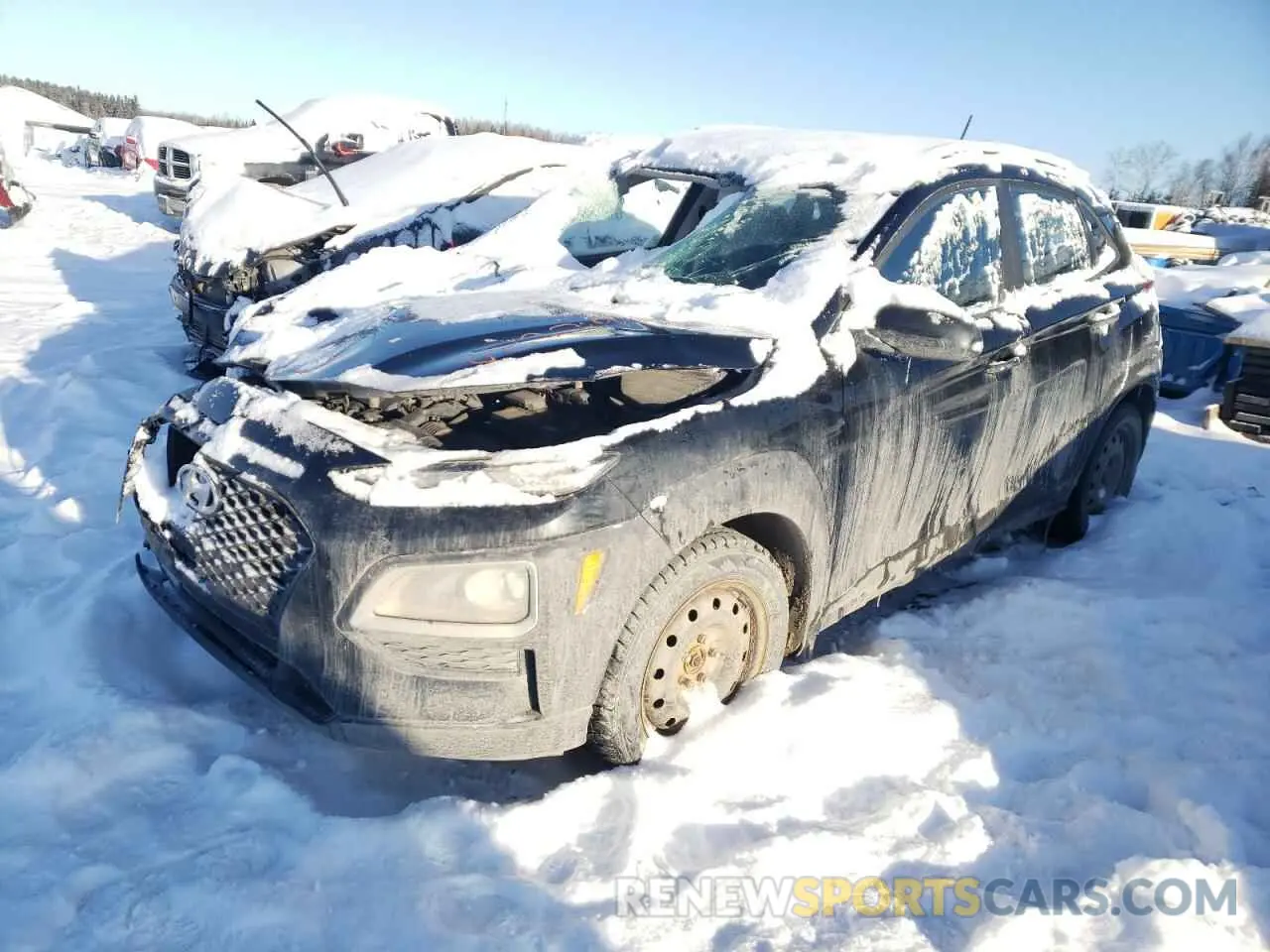 1 Photograph of a damaged car KM8K12AA4KU303749 HYUNDAI KONA 2019