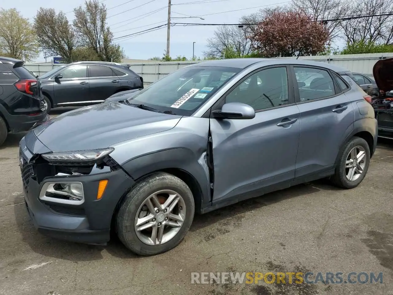 1 Photograph of a damaged car KM8K12AA7KU254899 HYUNDAI KONA 2019