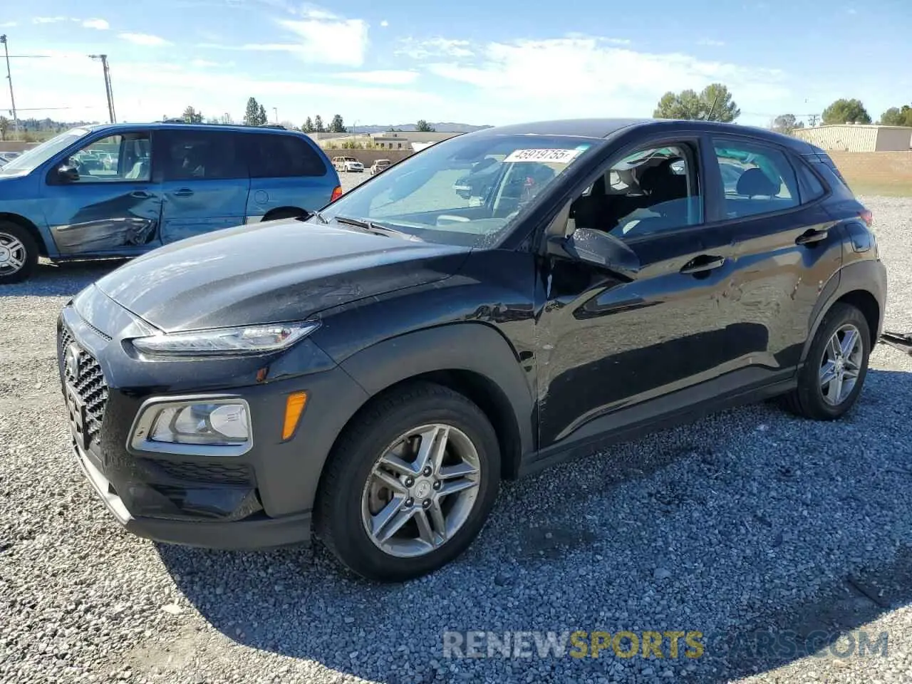 1 Photograph of a damaged car KM8K1CAA4KU326390 HYUNDAI KONA 2019