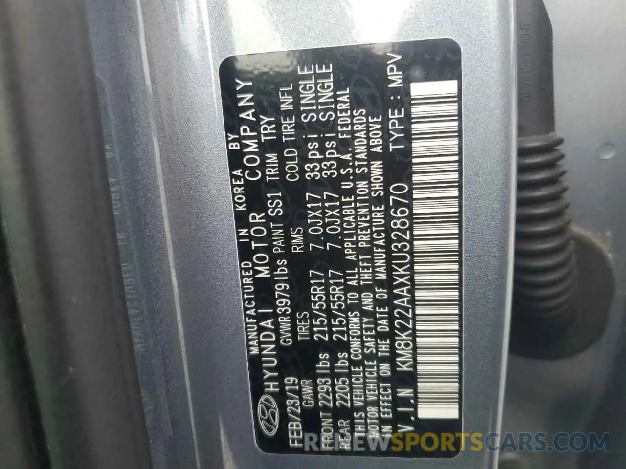 13 Photograph of a damaged car KM8K22AAXKU328670 HYUNDAI KONA 2019