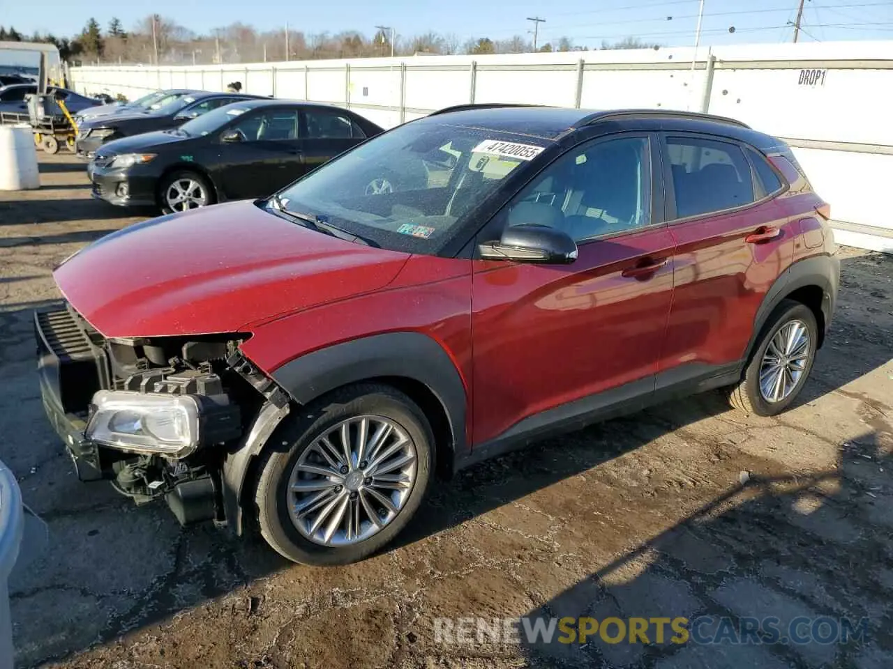 1 Photograph of a damaged car KM8K2CAA6KU217832 HYUNDAI KONA 2019