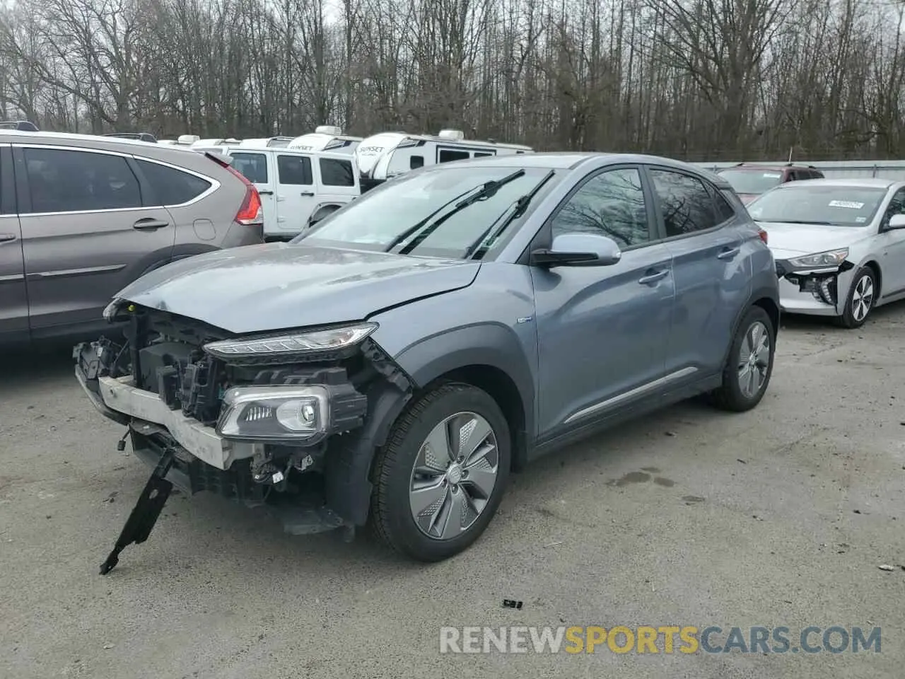1 Photograph of a damaged car KM8K33AG9KU044664 HYUNDAI KONA 2019