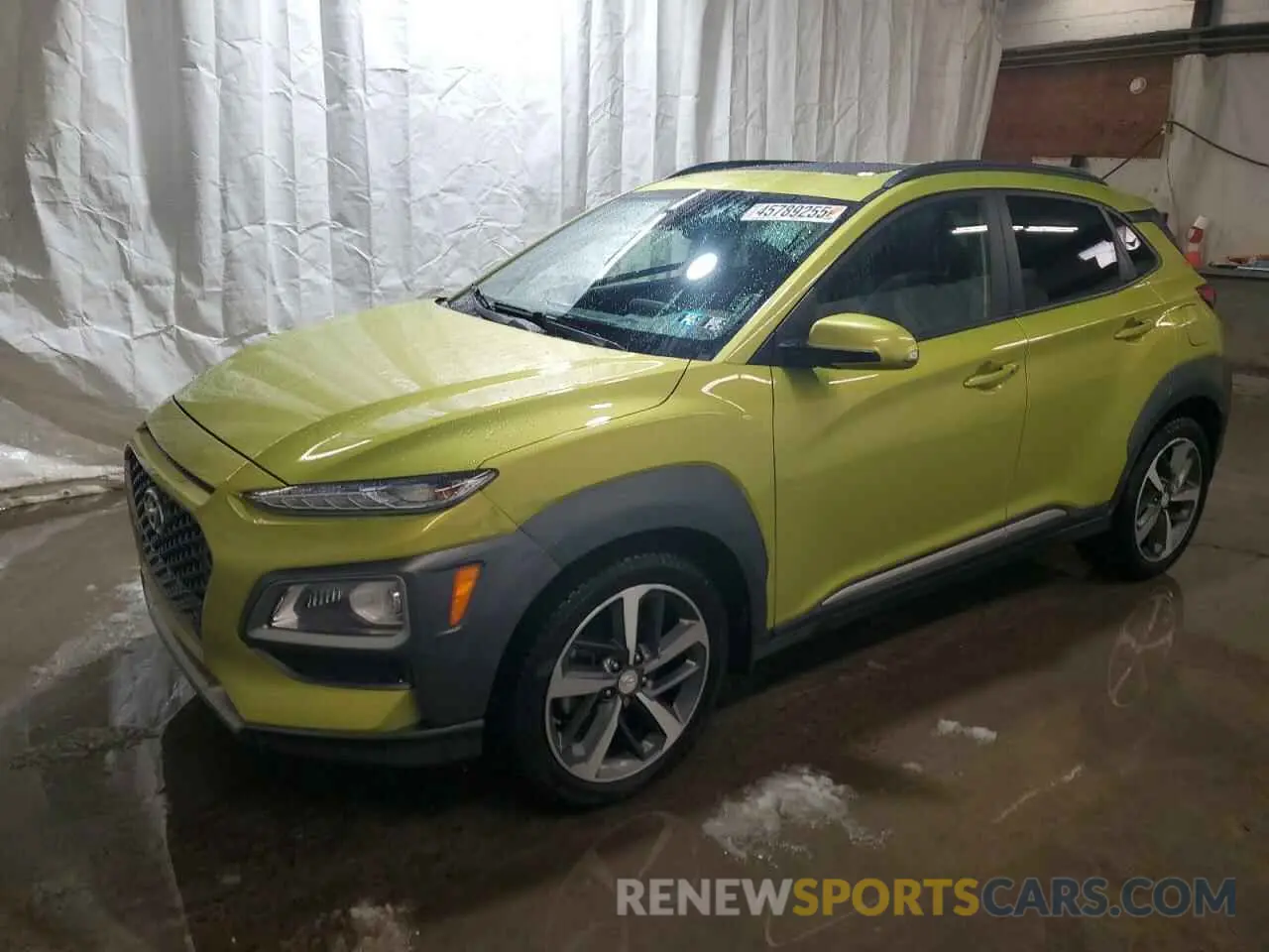1 Photograph of a damaged car KM8K3CA54KU329626 HYUNDAI KONA 2019
