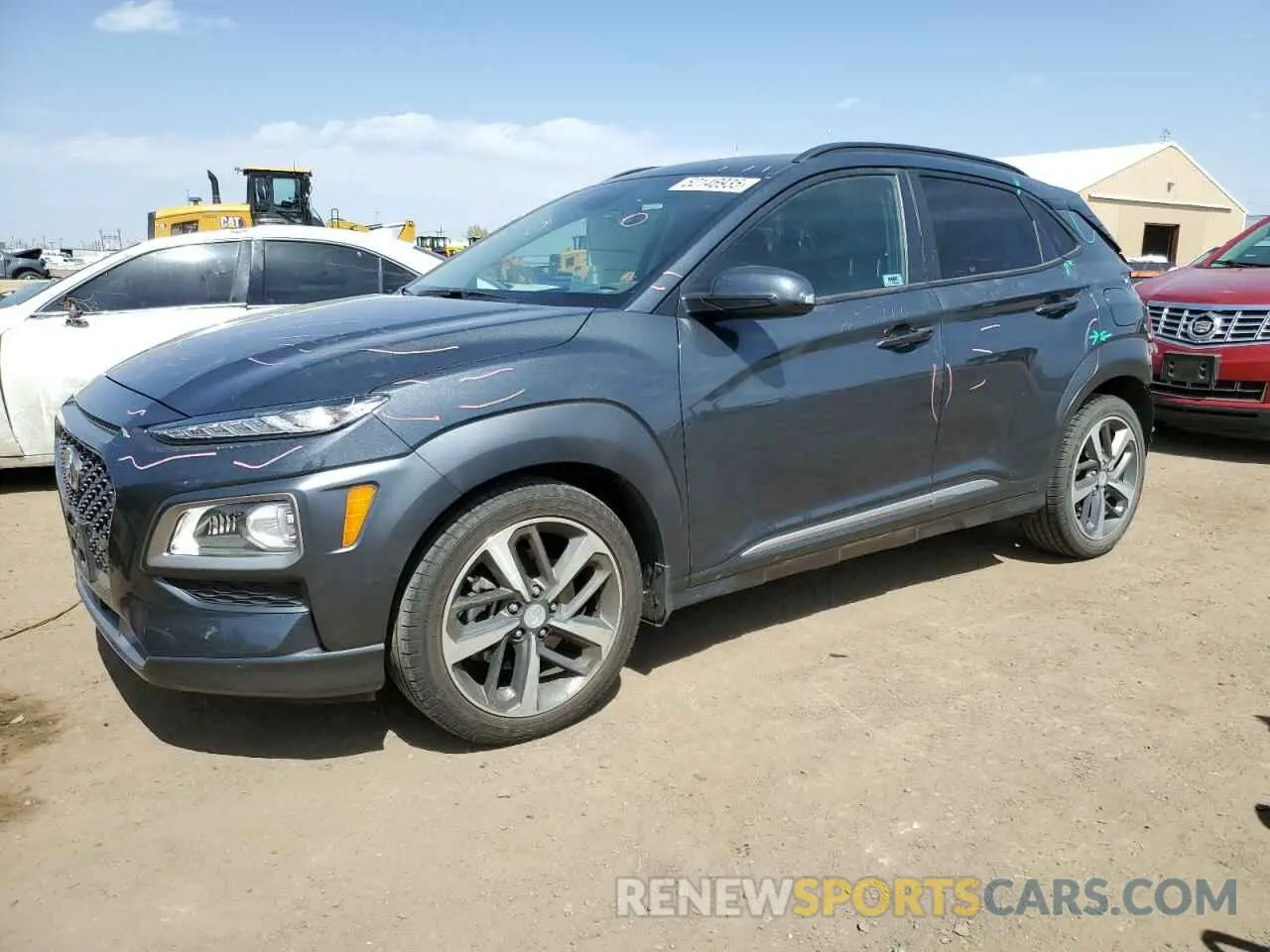 1 Photograph of a damaged car KM8K5CA50KU231123 HYUNDAI KONA 2019