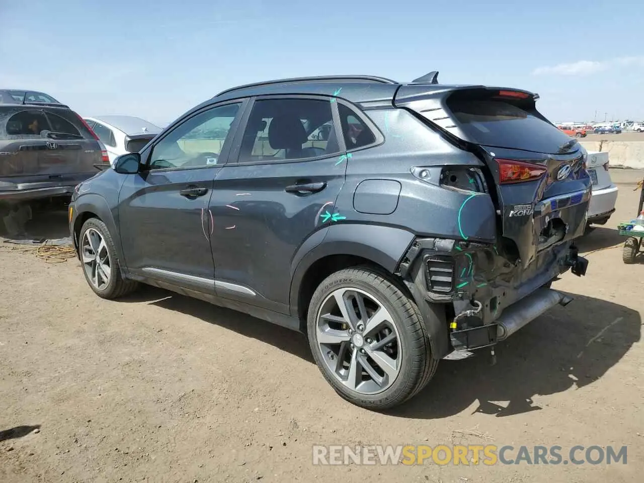 2 Photograph of a damaged car KM8K5CA50KU231123 HYUNDAI KONA 2019
