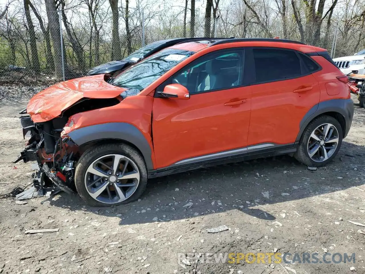 1 Photograph of a damaged car KM8K5CA50KU332940 HYUNDAI KONA 2019