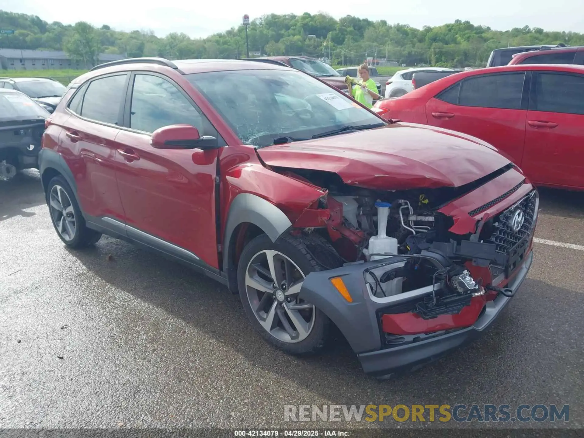 1 Photograph of a damaged car KM8K5CA54KU250659 HYUNDAI KONA 2019