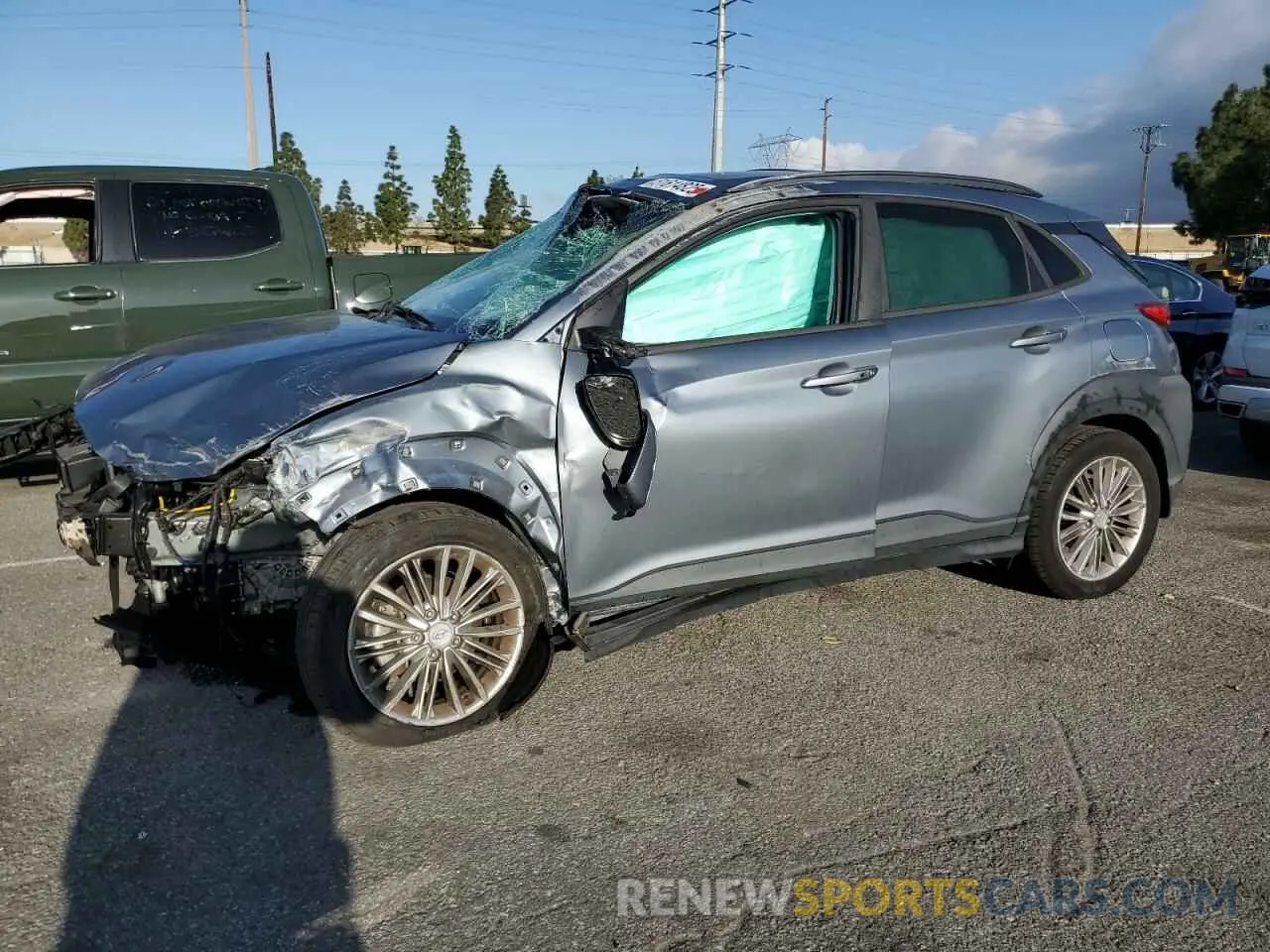 1 Photograph of a damaged car KM8K62AA9KU282690 HYUNDAI KONA 2019