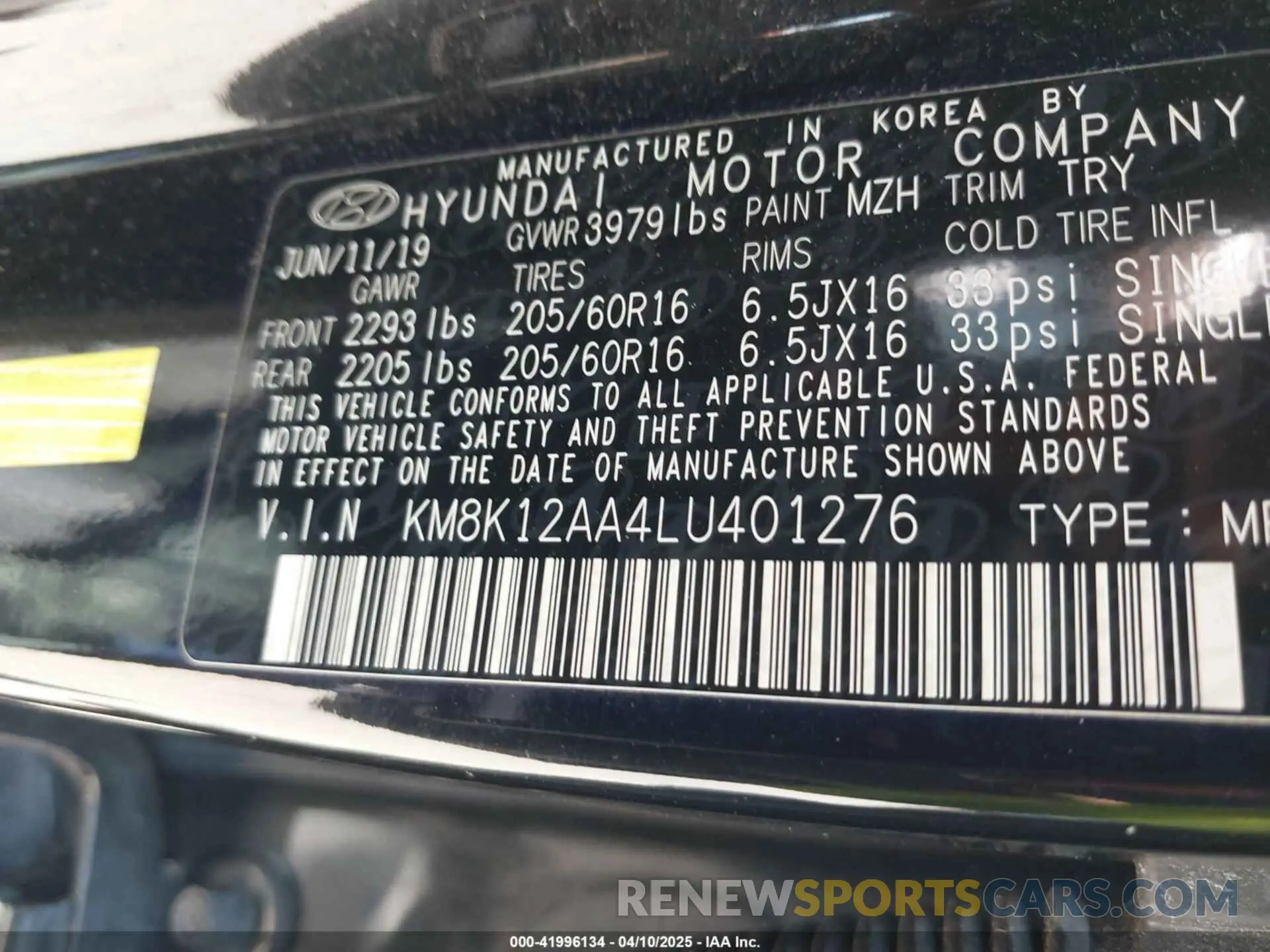 9 Photograph of a damaged car KM8K12AA4LU401276 HYUNDAI KONA 2020