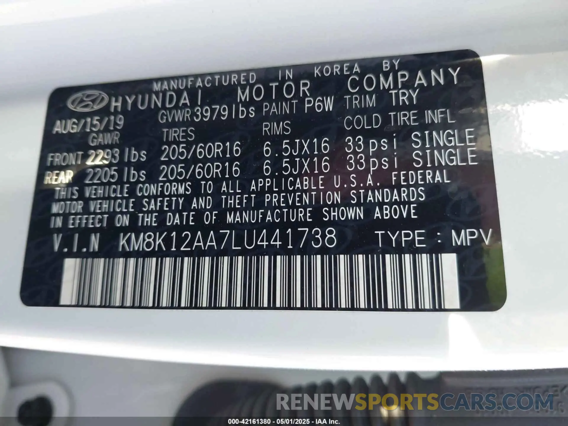 9 Фотография поврежденного автомобиля KM8K12AA7LU441738 HYUNDAI KONA 2020