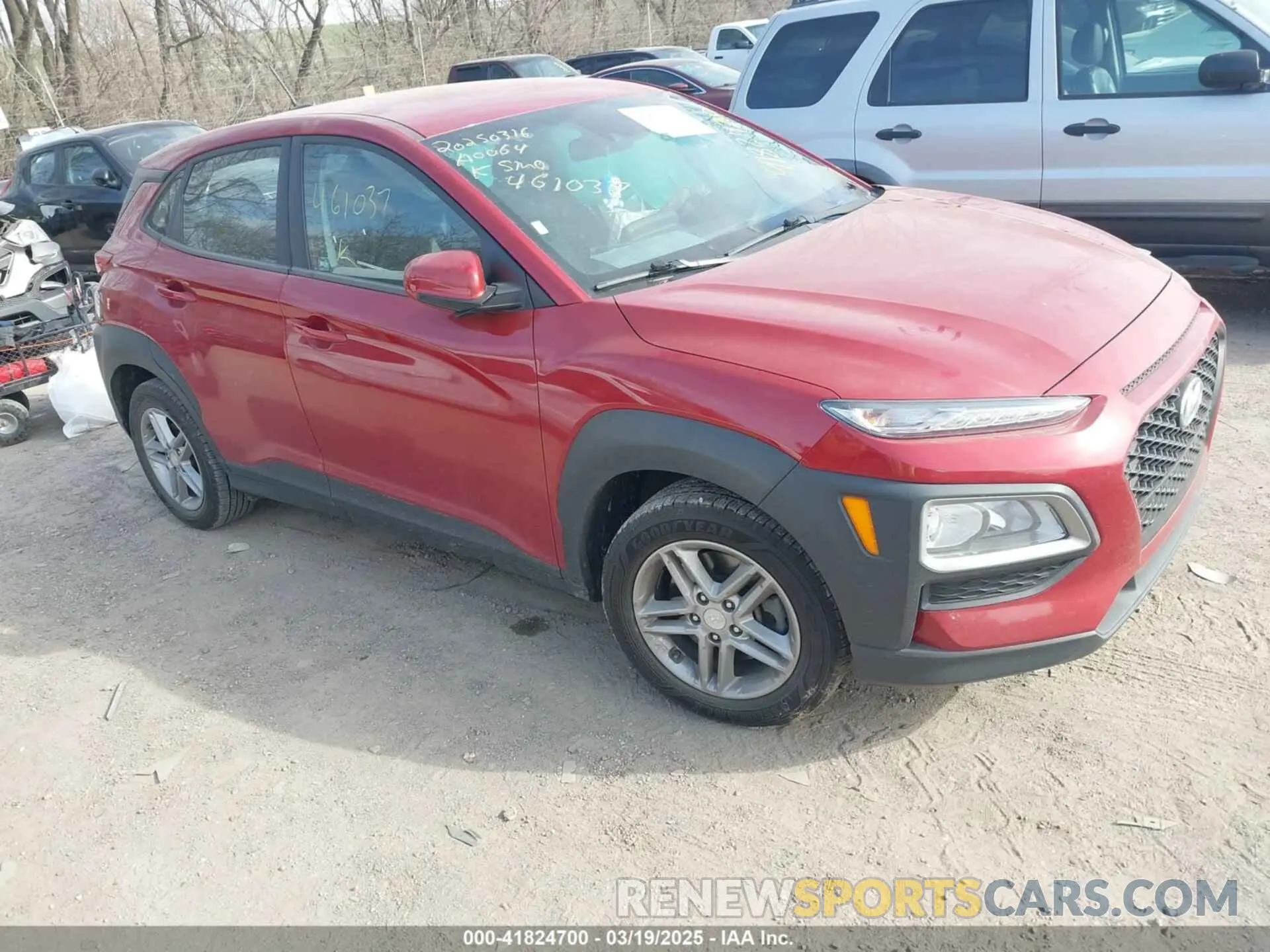 1 Photograph of a damaged car KM8K1CAA3LU461037 HYUNDAI KONA 2020