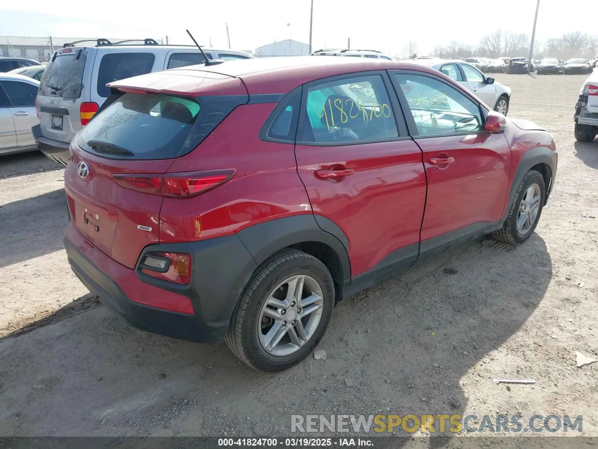 4 Photograph of a damaged car KM8K1CAA3LU461037 HYUNDAI KONA 2020