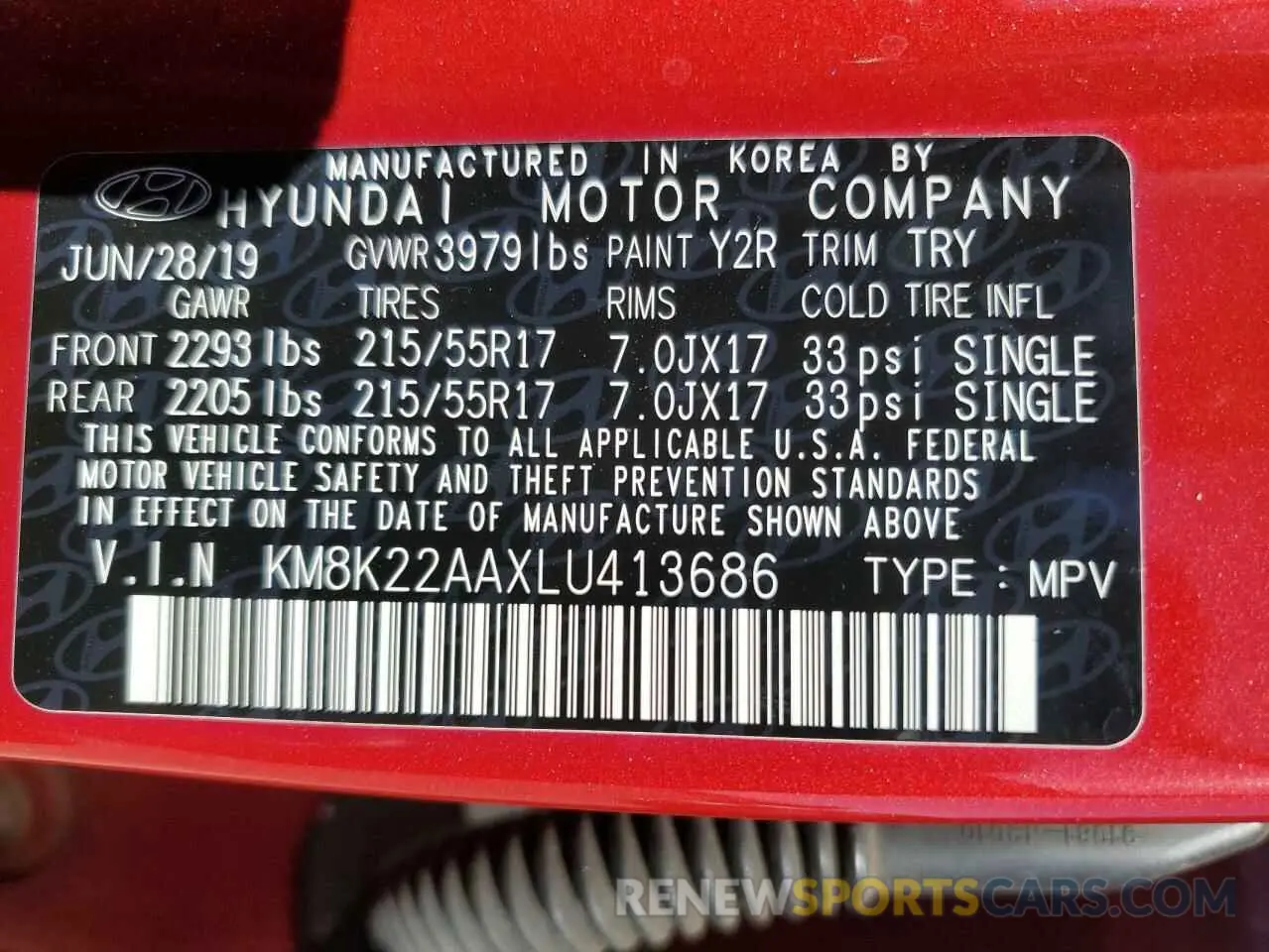 13 Фотография поврежденного автомобиля KM8K22AAXLU413686 HYUNDAI KONA 2020