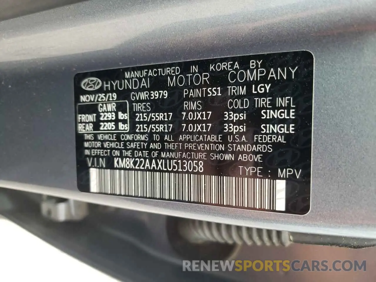 12 Фотография поврежденного автомобиля KM8K22AAXLU513058 HYUNDAI KONA 2020