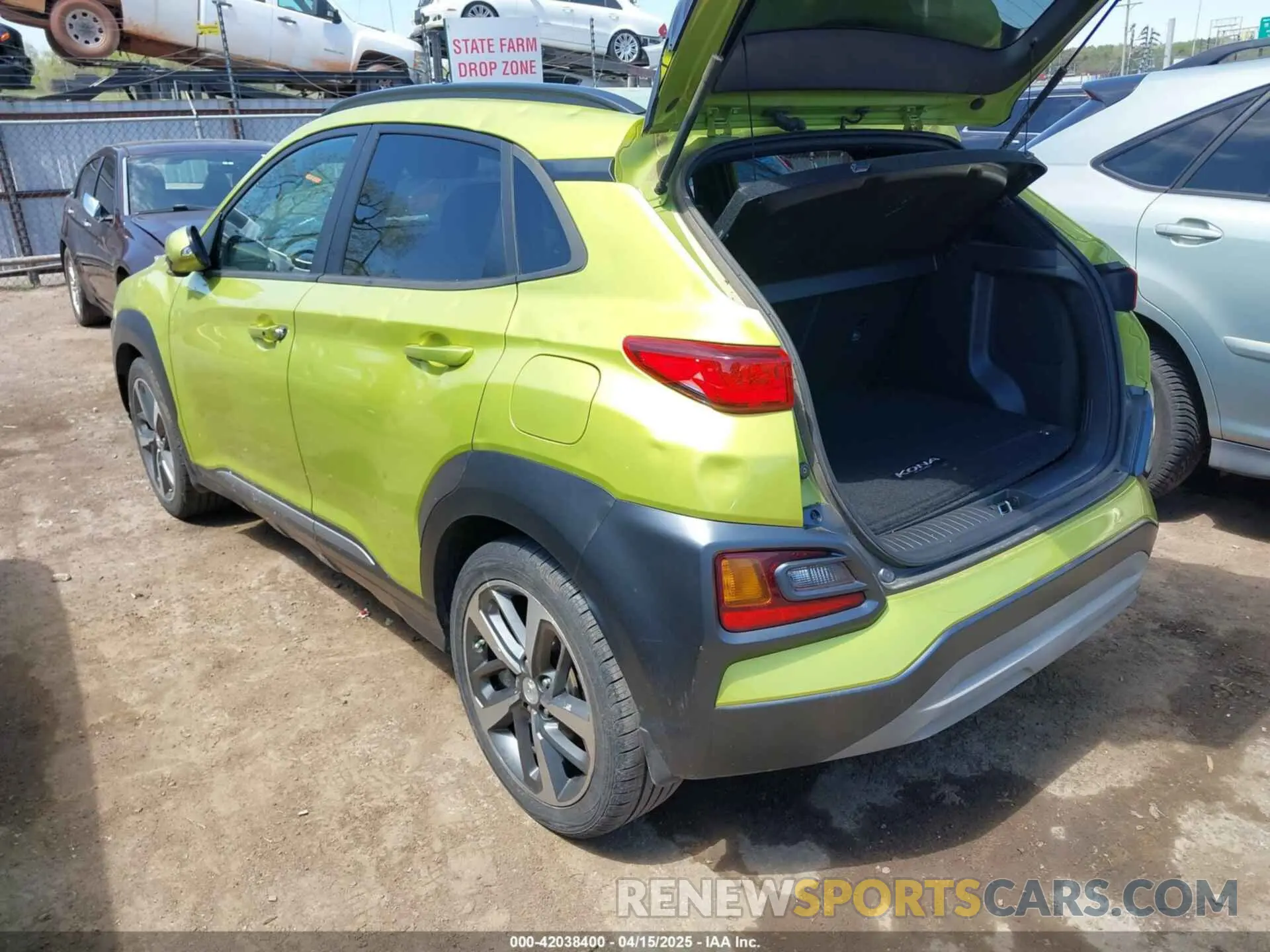 3 Фотография поврежденного автомобиля KM8K33A51LU556628 HYUNDAI KONA 2020
