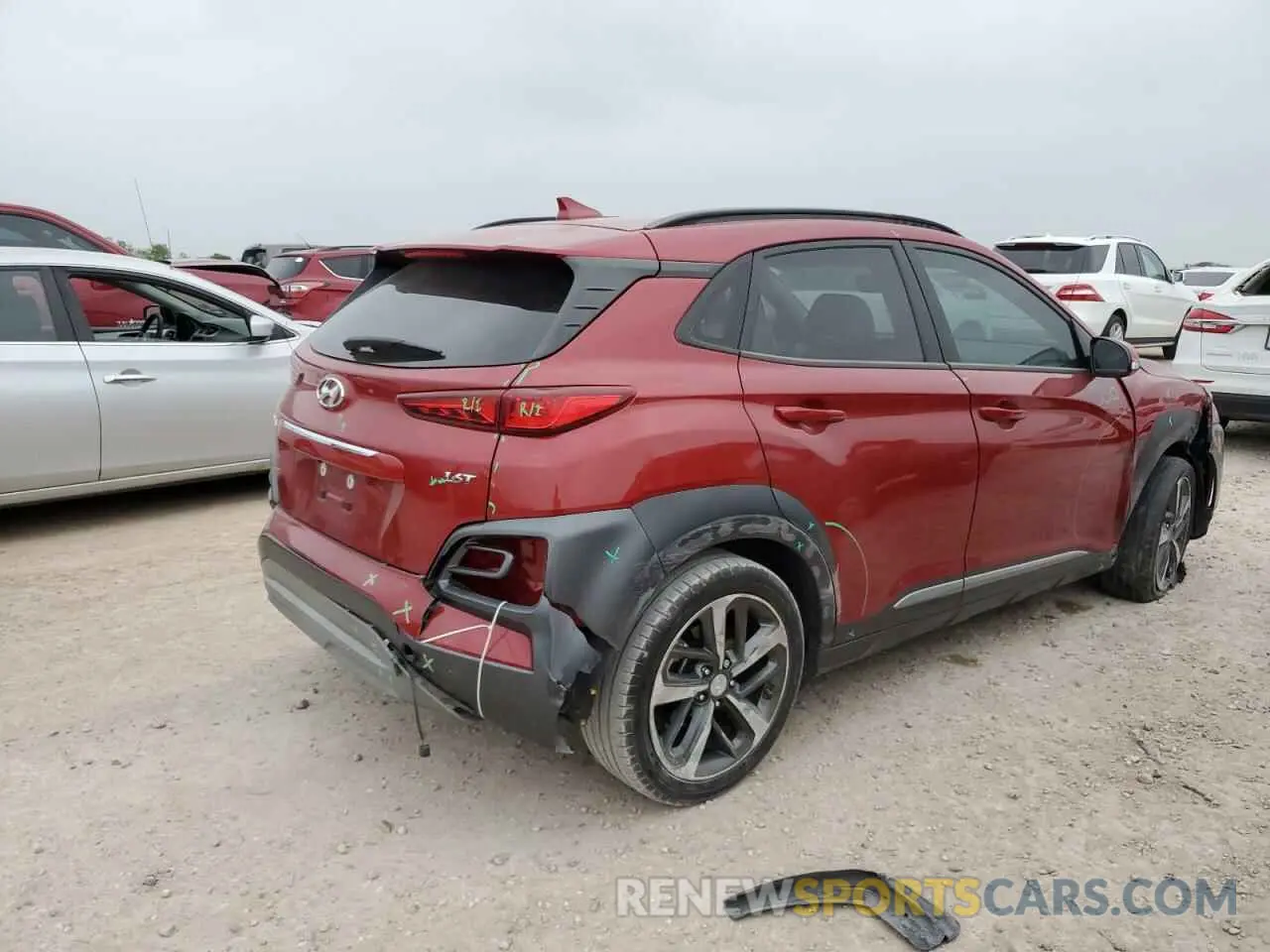 3 Photograph of a damaged car KM8K33A54LU542934 HYUNDAI KONA 2020