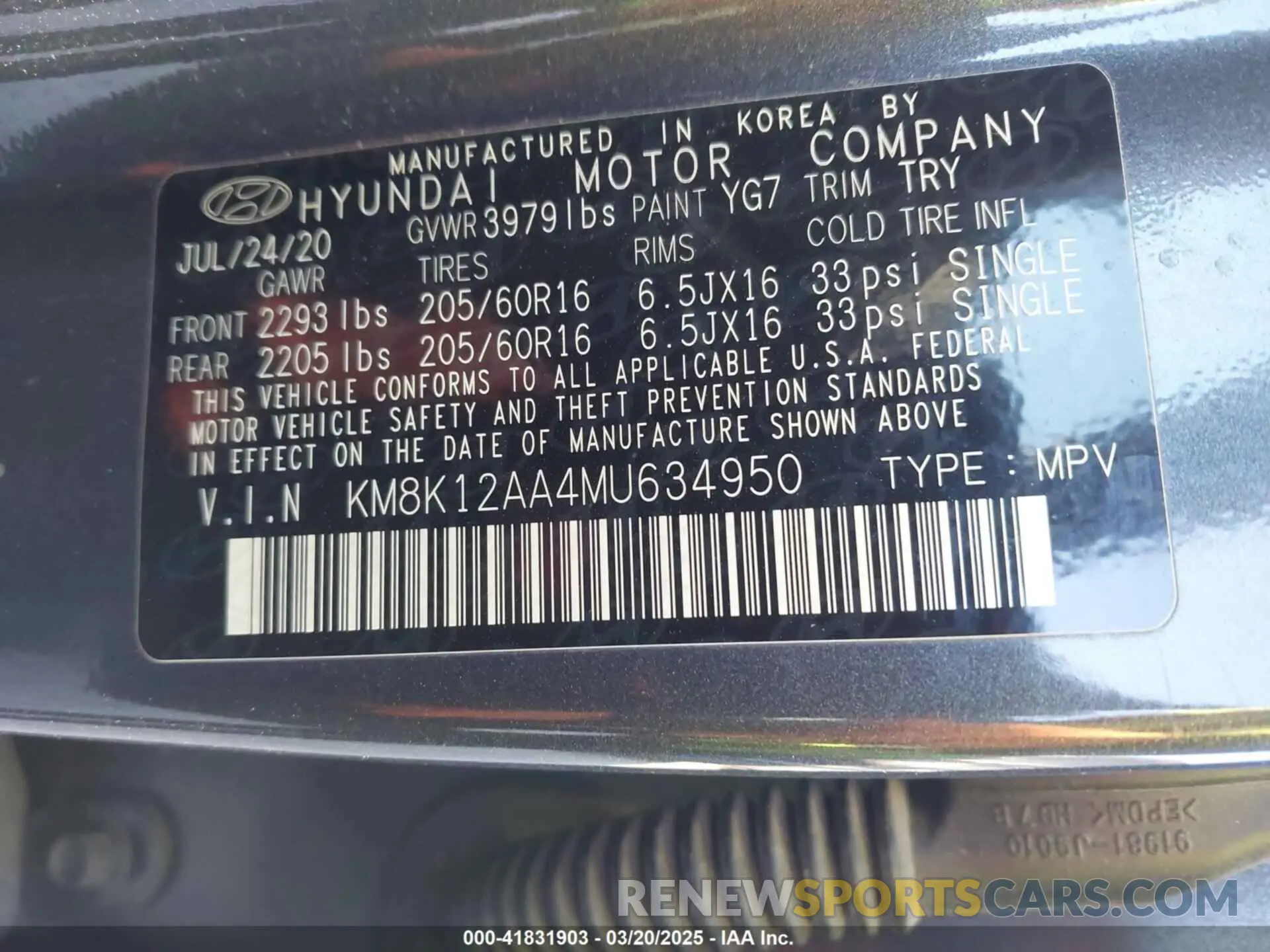 9 Photograph of a damaged car KM8K12AA4MU634950 HYUNDAI KONA 2021