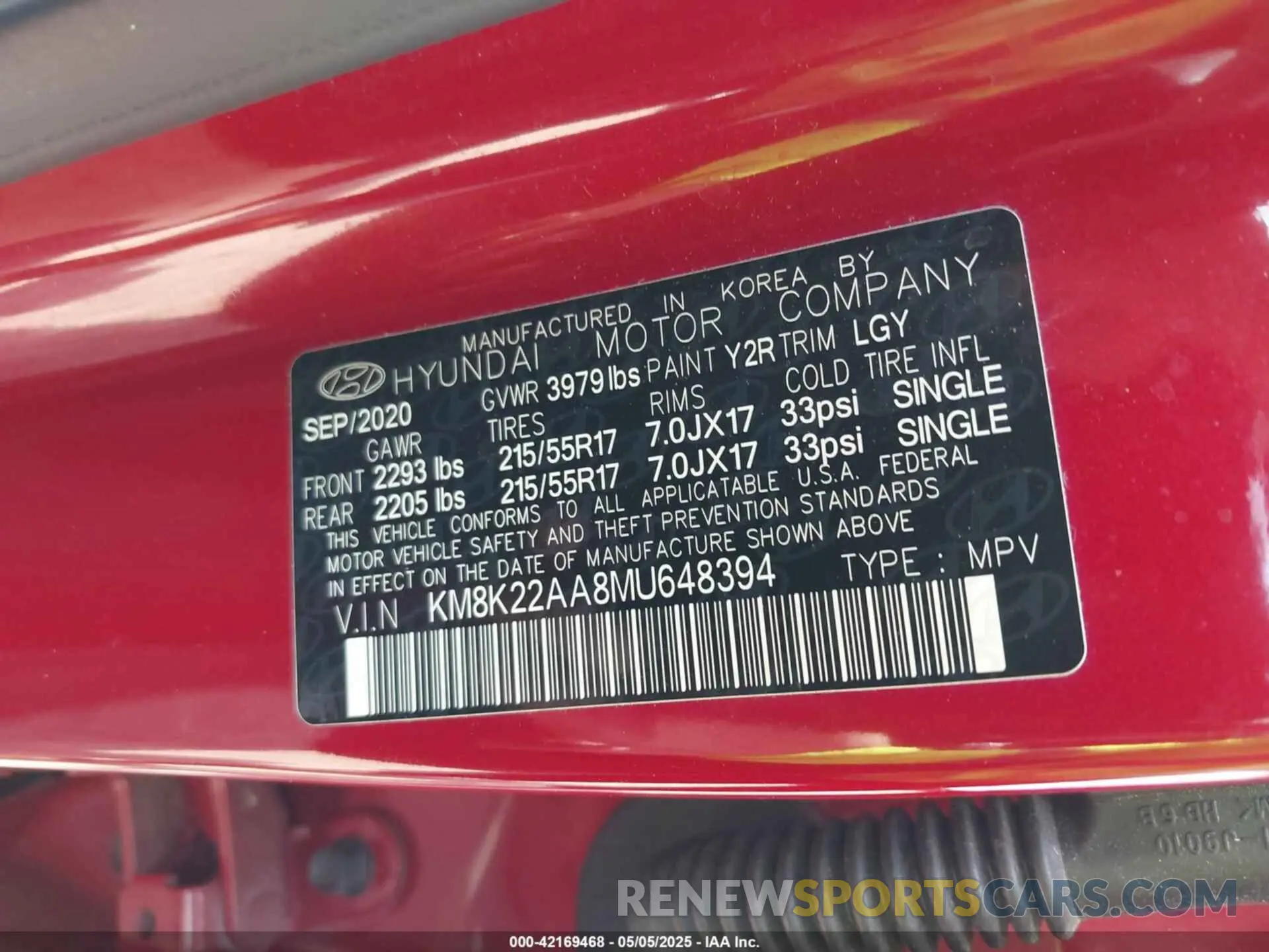 9 Photograph of a damaged car KM8K22AA8MU648394 HYUNDAI KONA 2021