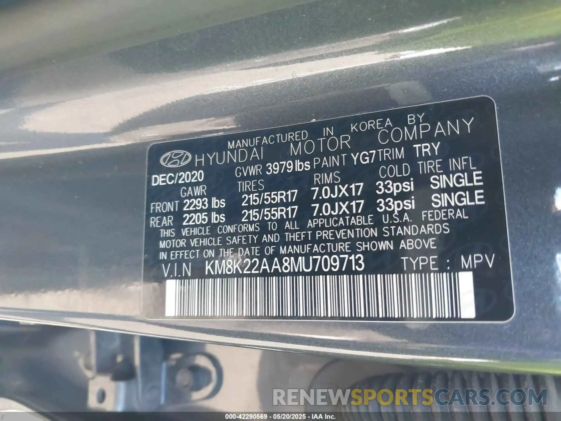 9 Photograph of a damaged car KM8K22AA8MU709713 HYUNDAI KONA 2021