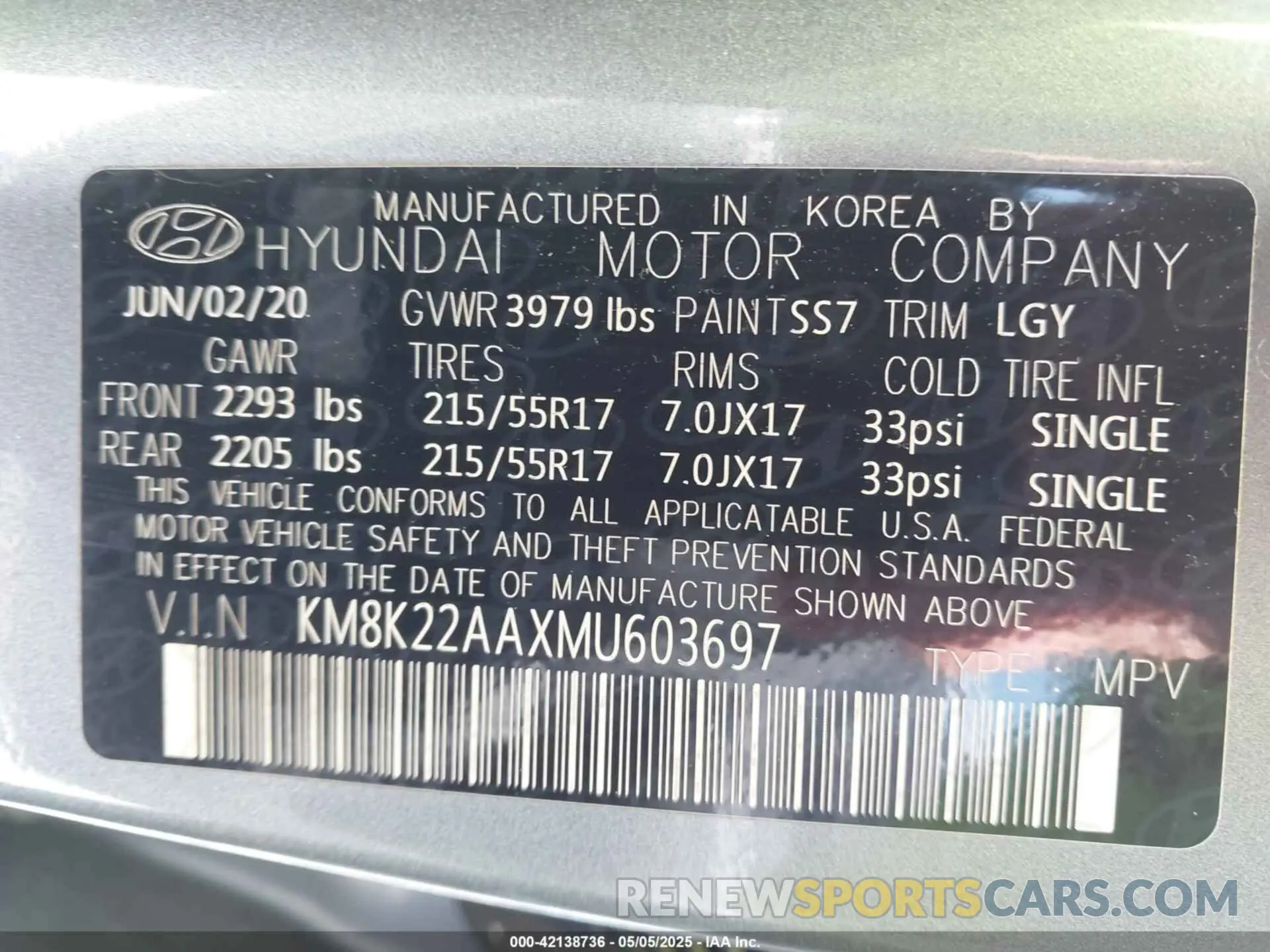 9 Фотография поврежденного автомобиля KM8K22AAXMU603697 HYUNDAI KONA 2021