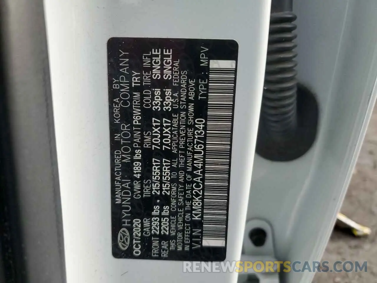 12 Photograph of a damaged car KM8K2CAA4MU671340 HYUNDAI KONA 2021