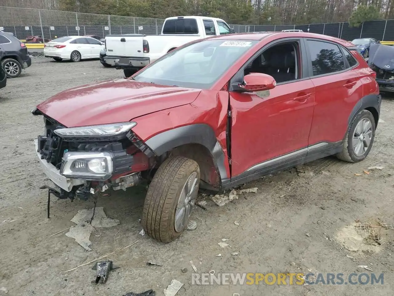 1 Photograph of a damaged car KM8K33AG7MU103164 HYUNDAI KONA 2021
