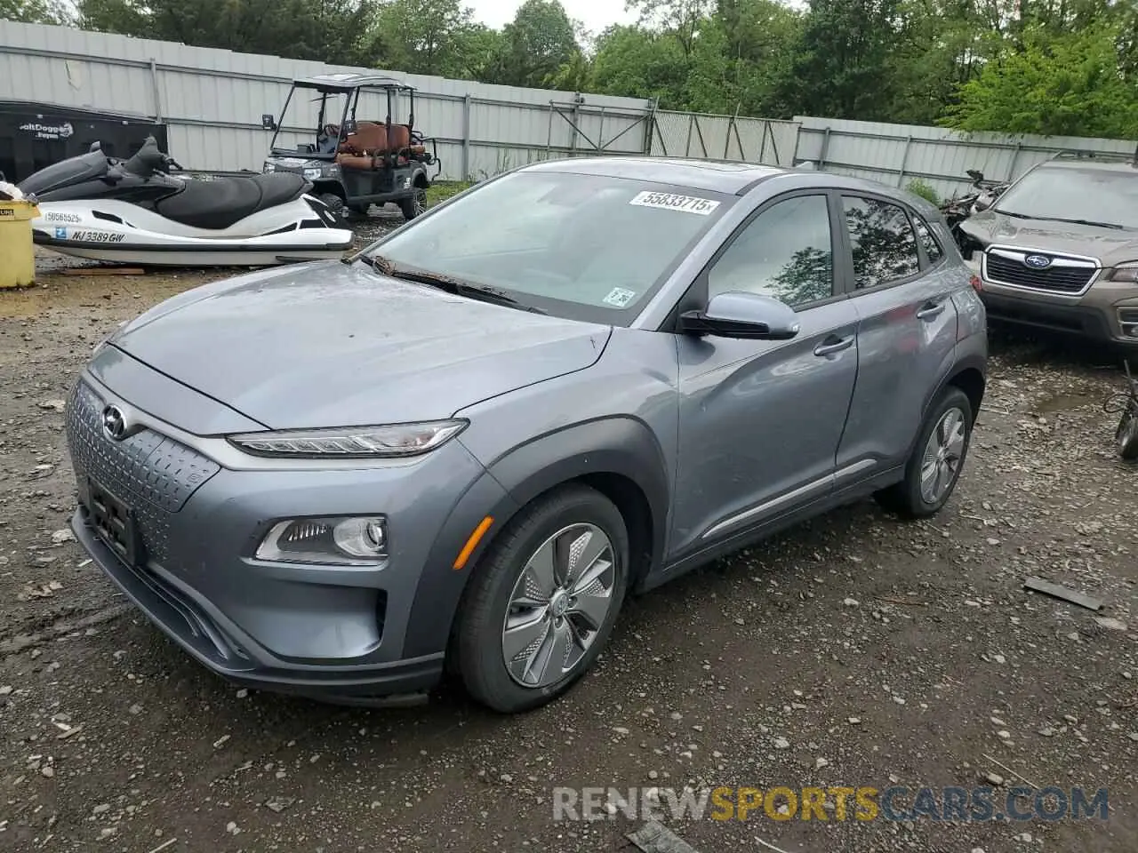 1 Photograph of a damaged car KM8K33AG9MU118295 HYUNDAI KONA 2021
