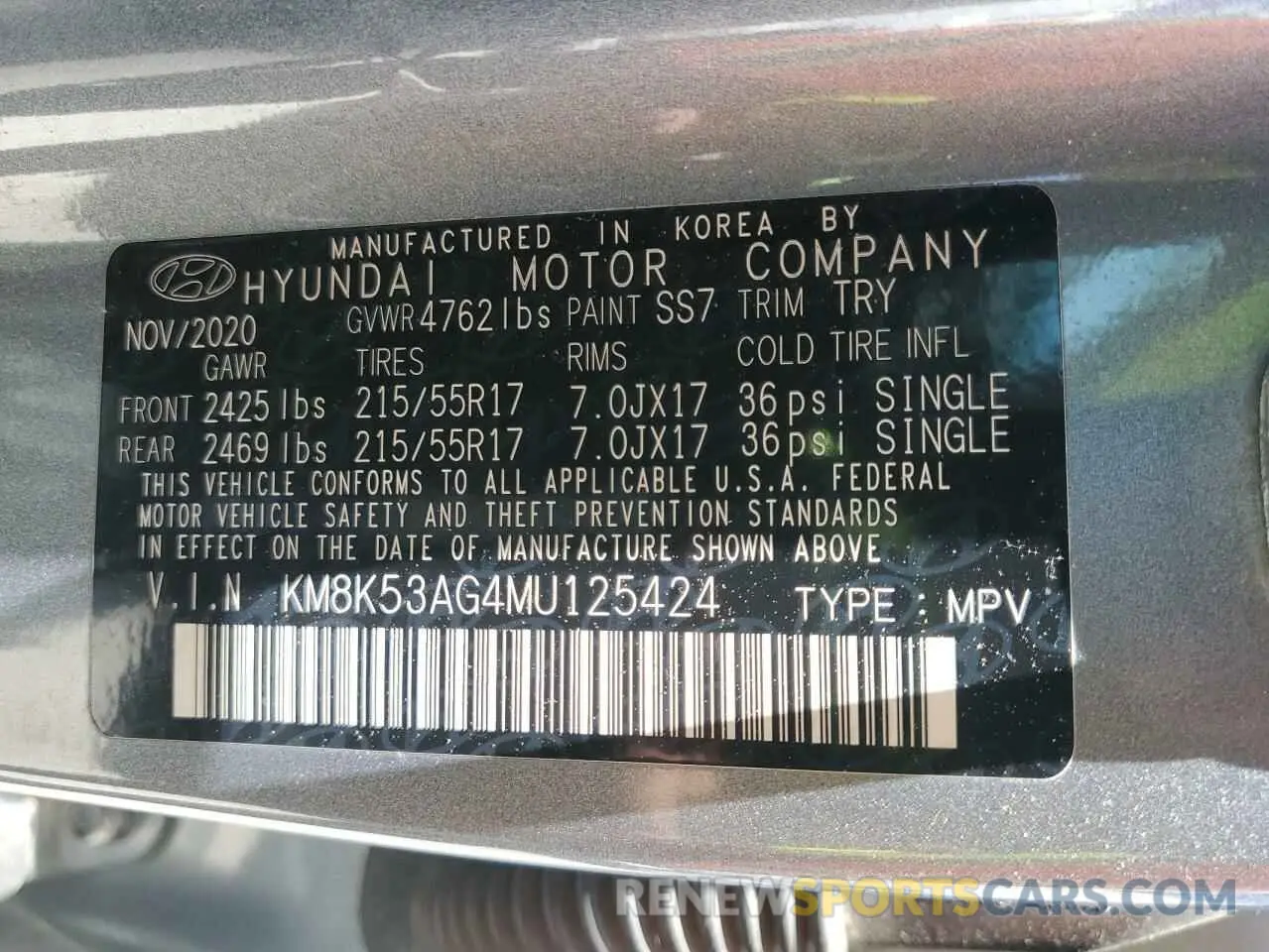 13 Фотография поврежденного автомобиля KM8K53AG4MU125424 HYUNDAI KONA 2021
