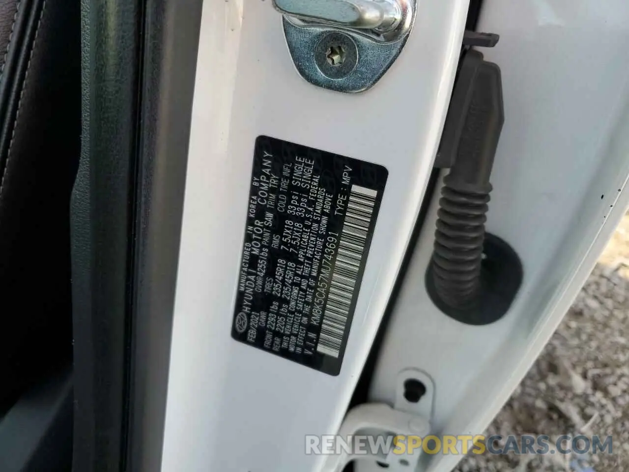 13 Photograph of a damaged car KM8K5CA57MU743691 HYUNDAI KONA 2021