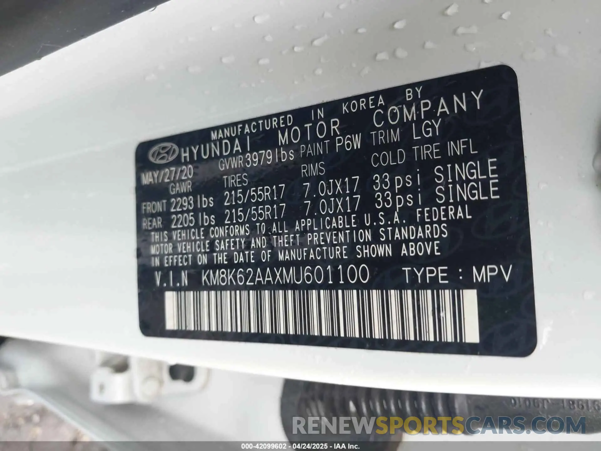 9 Photograph of a damaged car KM8K62AAXMU601100 HYUNDAI KONA 2021