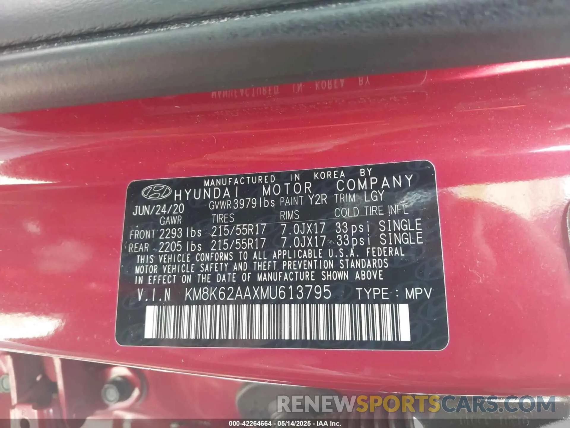9 Photograph of a damaged car KM8K62AAXMU613795 HYUNDAI KONA 2021