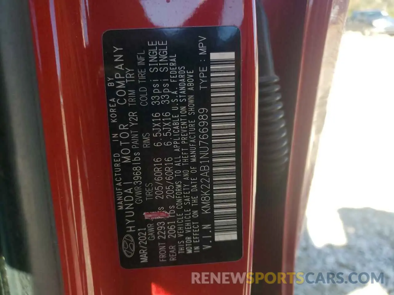 13 Photograph of a damaged car KM8K22AB1NU766989 HYUNDAI KONA 2022