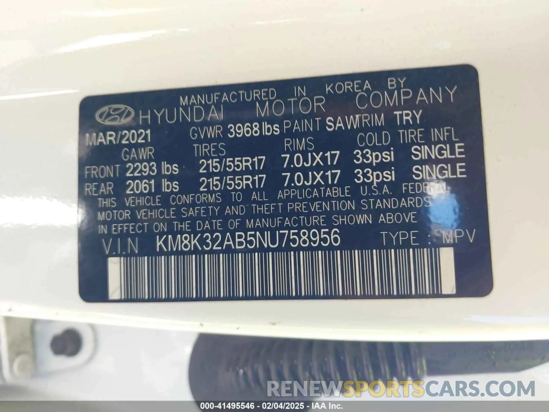 9 Photograph of a damaged car KM8K32AB5NU758956 HYUNDAI KONA 2022