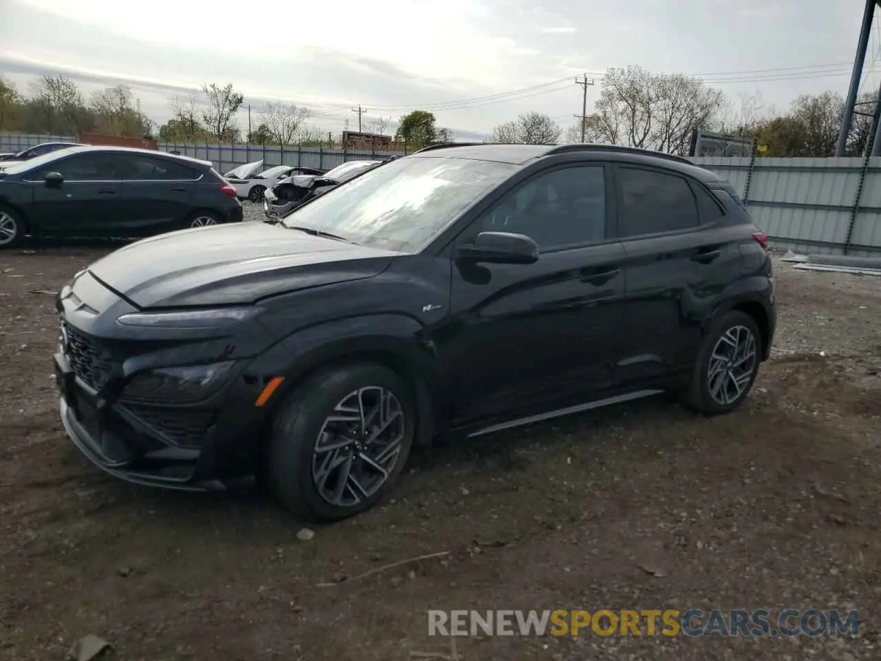 1 Photograph of a damaged car KM8K33A35NU884698 HYUNDAI KONA 2022