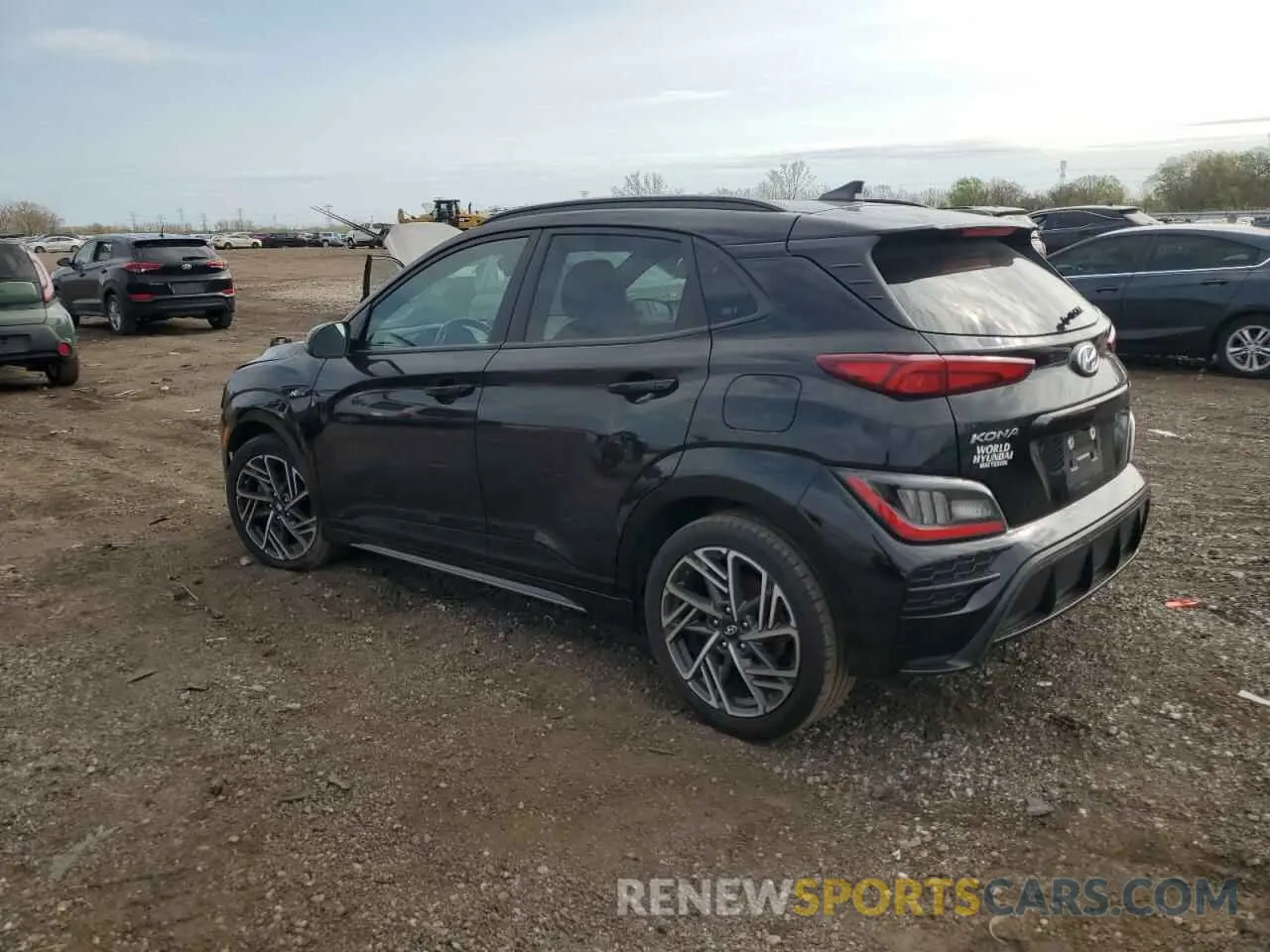 2 Photograph of a damaged car KM8K33A35NU884698 HYUNDAI KONA 2022