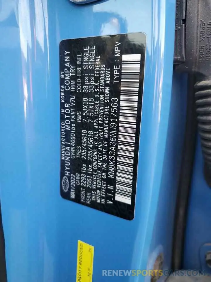 15 Photograph of a damaged car KM8K33A36NU917563 HYUNDAI KONA 2022