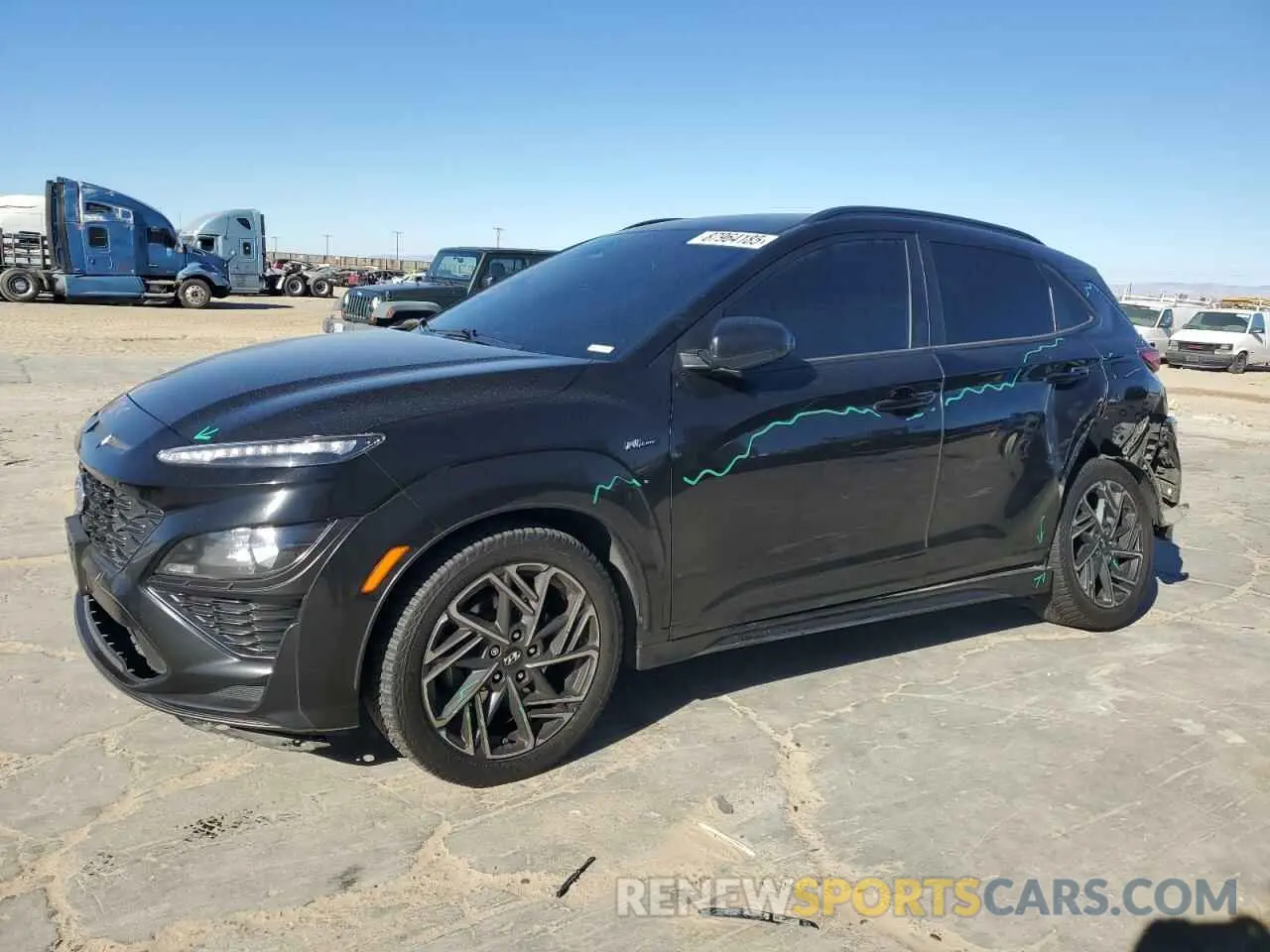 1 Photograph of a damaged car KM8K33A3XNU775699 HYUNDAI KONA 2022