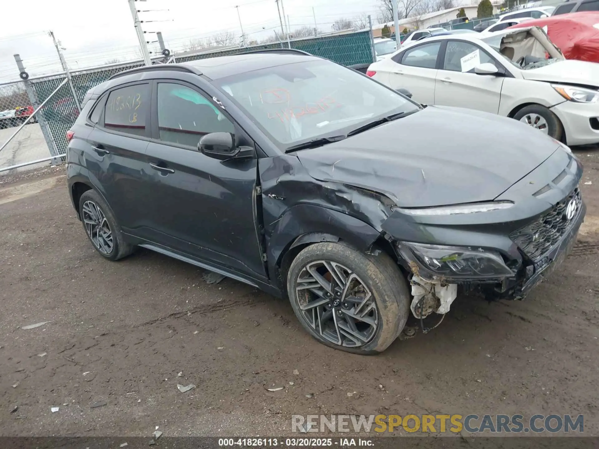1 Photograph of a damaged car KM8K3CA32NU923862 HYUNDAI KONA 2022