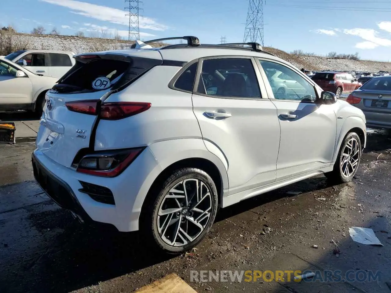 3 Photograph of a damaged car KM8K3CA33NU796555 HYUNDAI KONA 2022