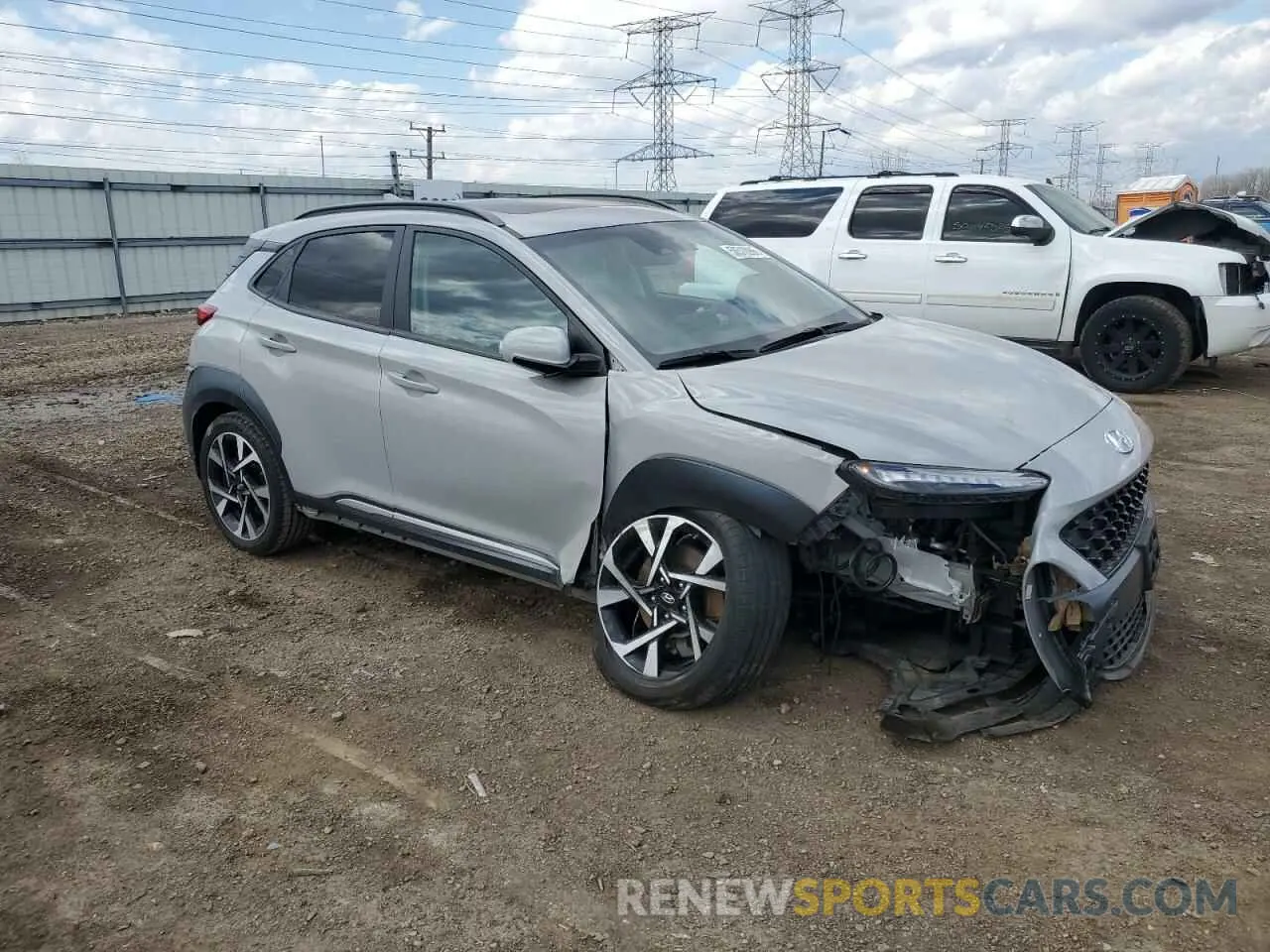 4 Фотография поврежденного автомобиля KM8K53A39NU868613 HYUNDAI KONA 2022