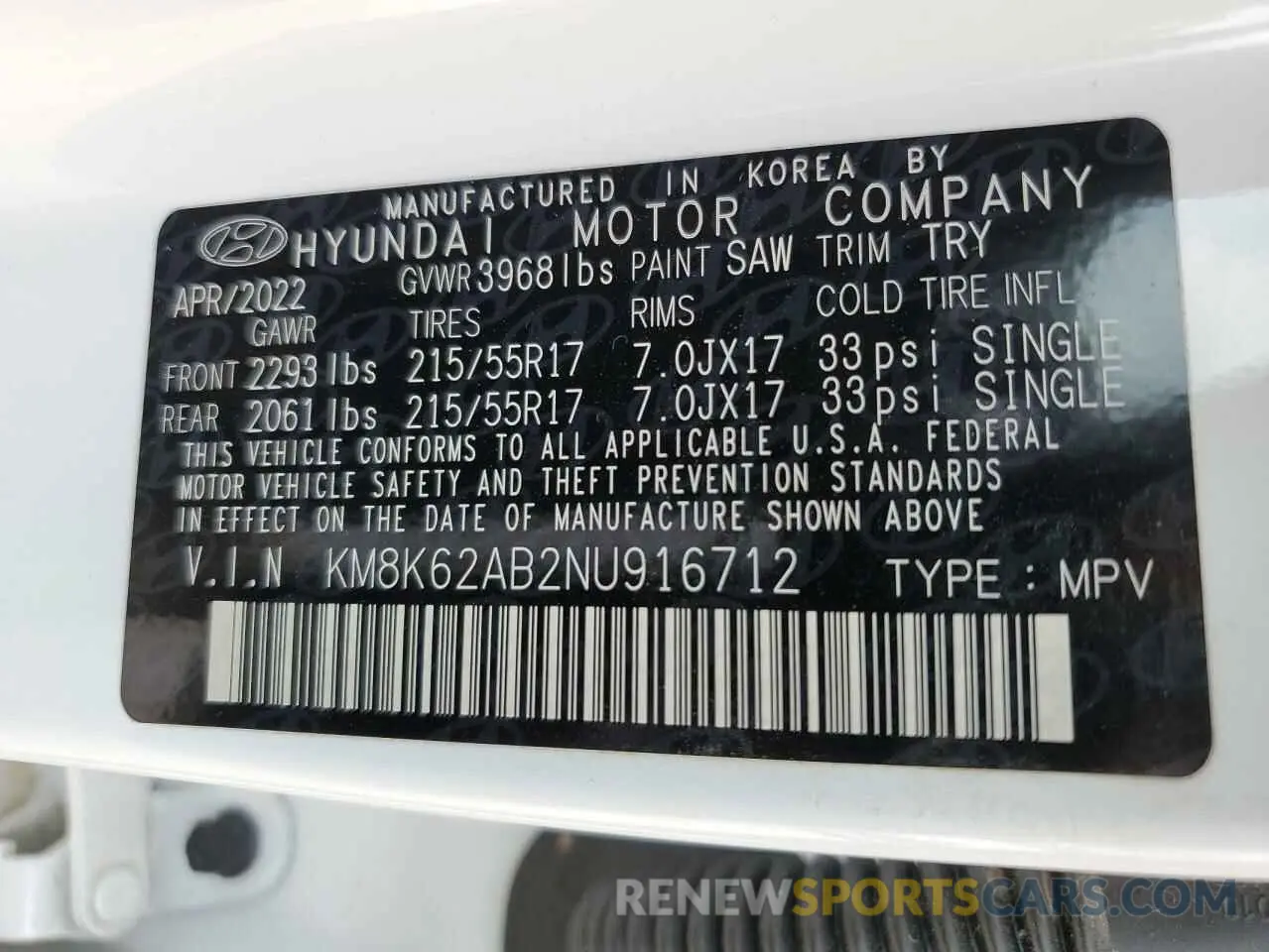 14 Photograph of a damaged car KM8K62AB2NU916712 HYUNDAI KONA 2022