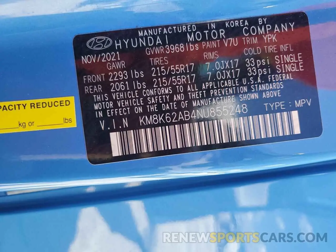 16 Photograph of a damaged car KM8K62AB4NU855248 HYUNDAI KONA 2022
