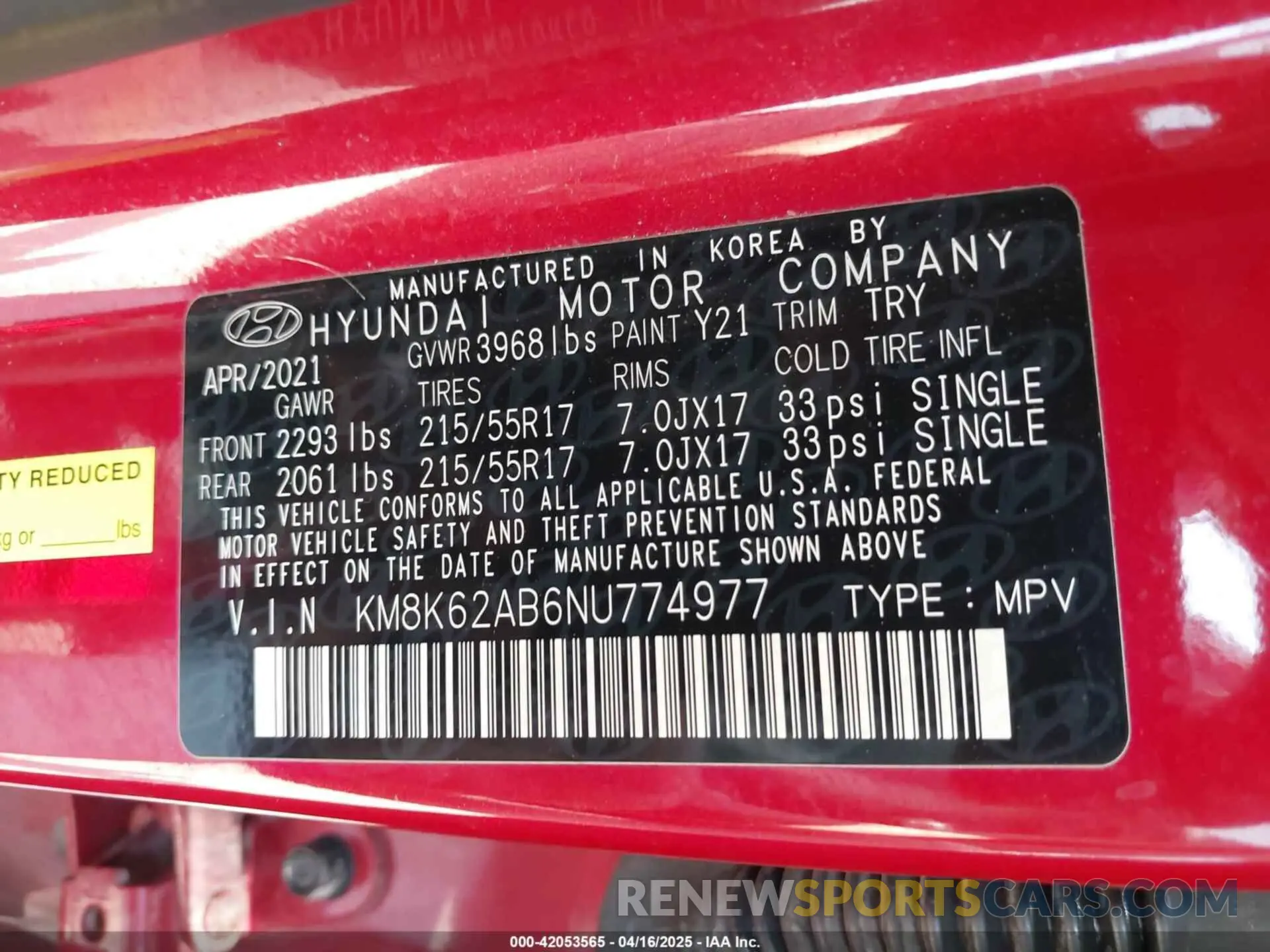 9 Photograph of a damaged car KM8K62AB6NU774977 HYUNDAI KONA 2022