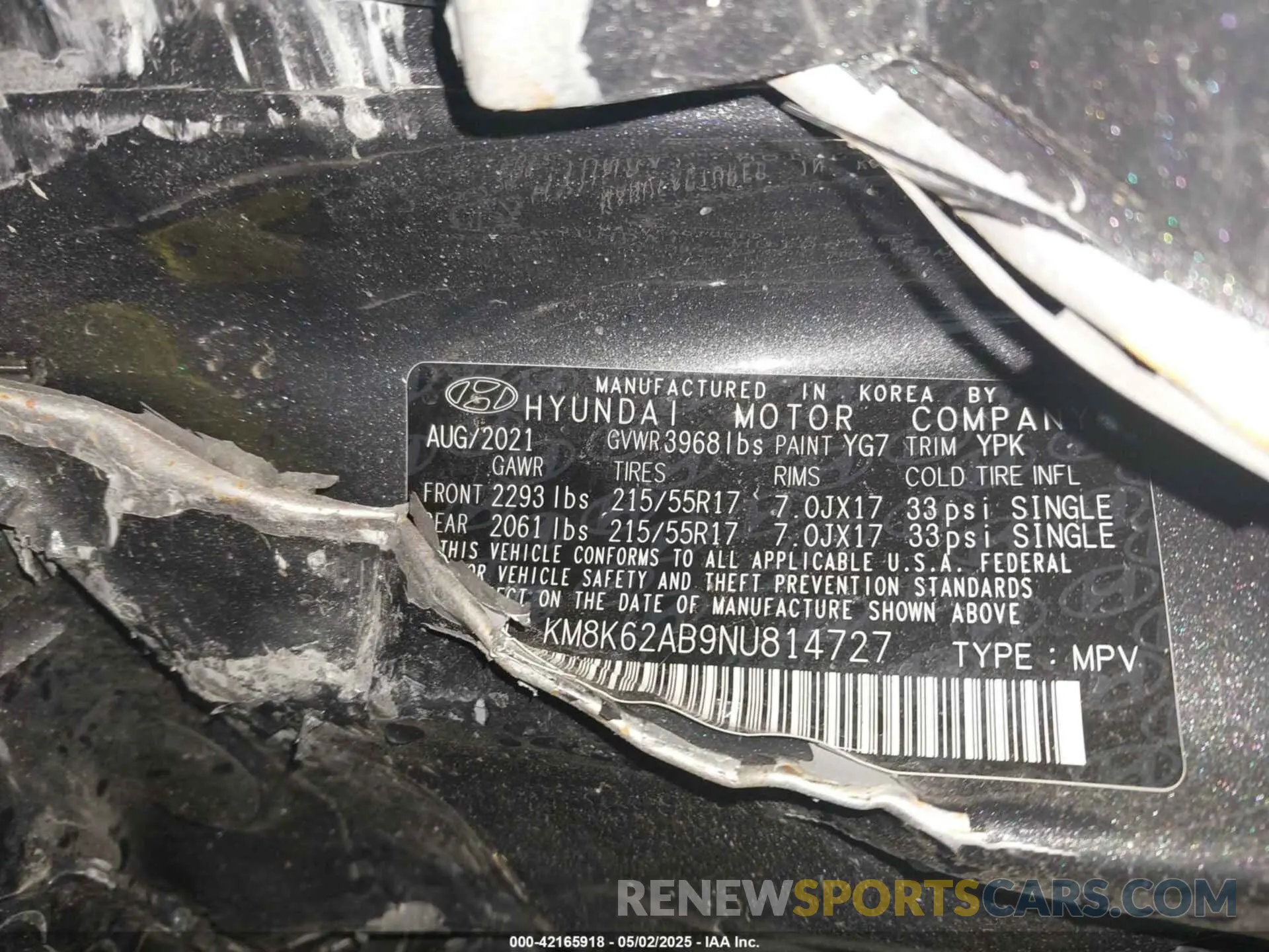 9 Photograph of a damaged car KM8K62AB9NU814727 HYUNDAI KONA 2022